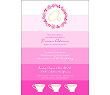 Ombre Princess Whimsical Birthday Party Printable Invitation